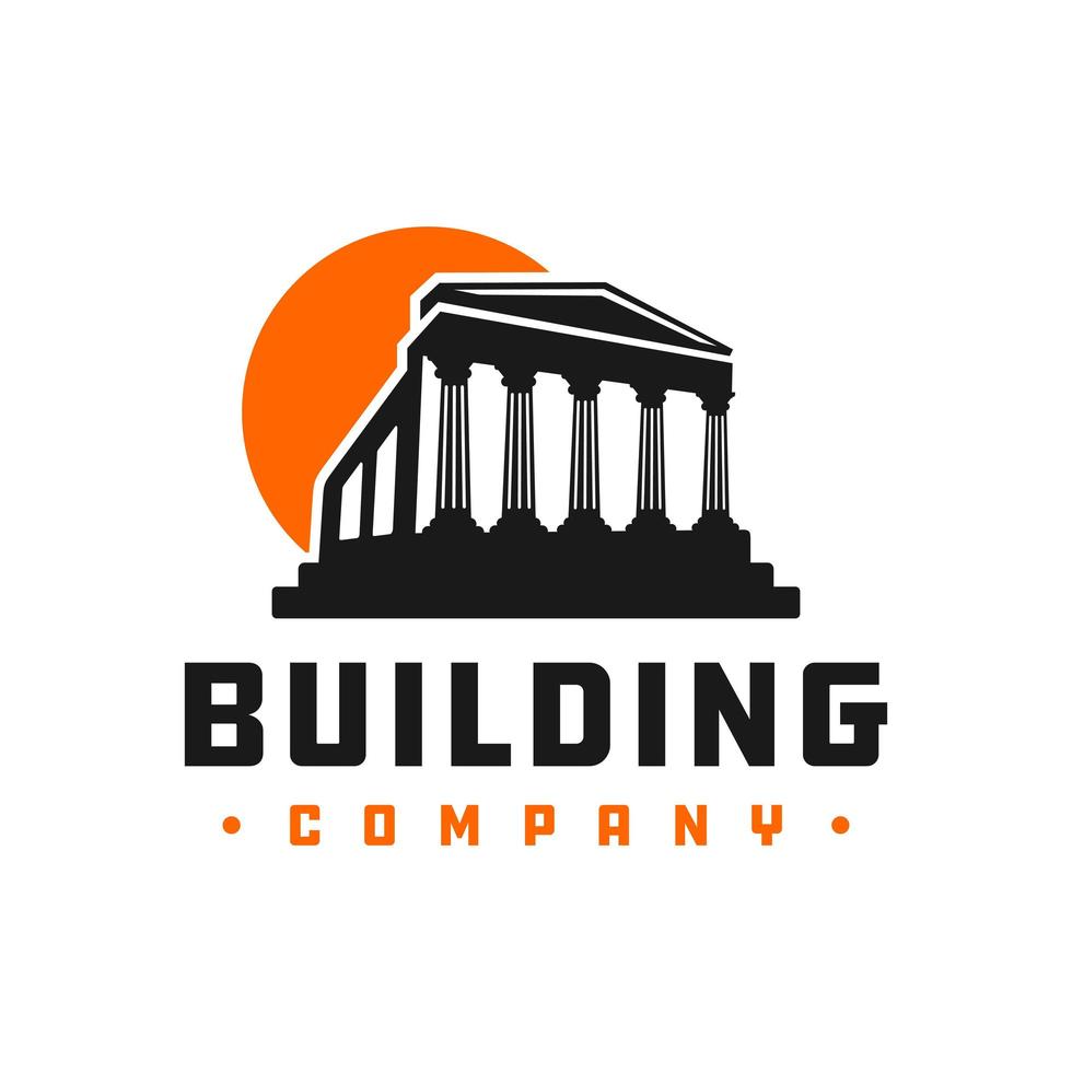 diseño de logotipo de edificio histórico vector