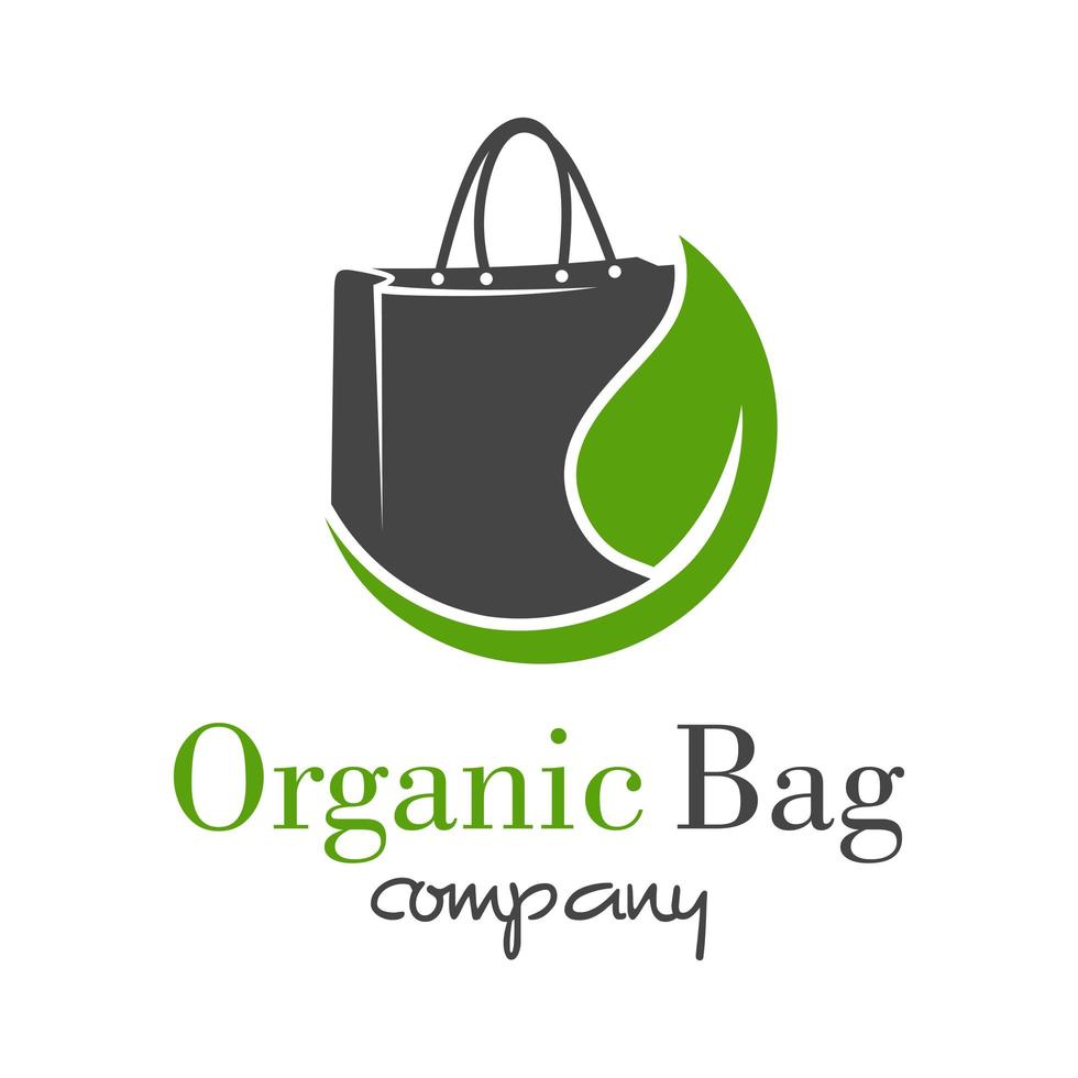 natural shopping bag logo design vector