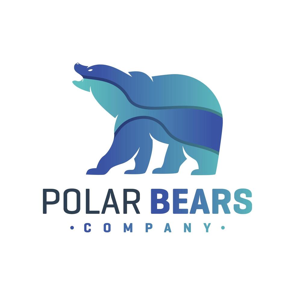 logo de vector de animal de oso polar