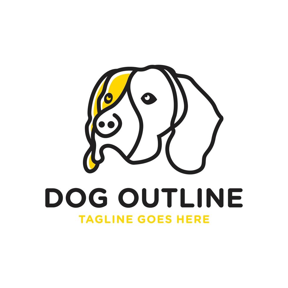 dog head outline logo vector