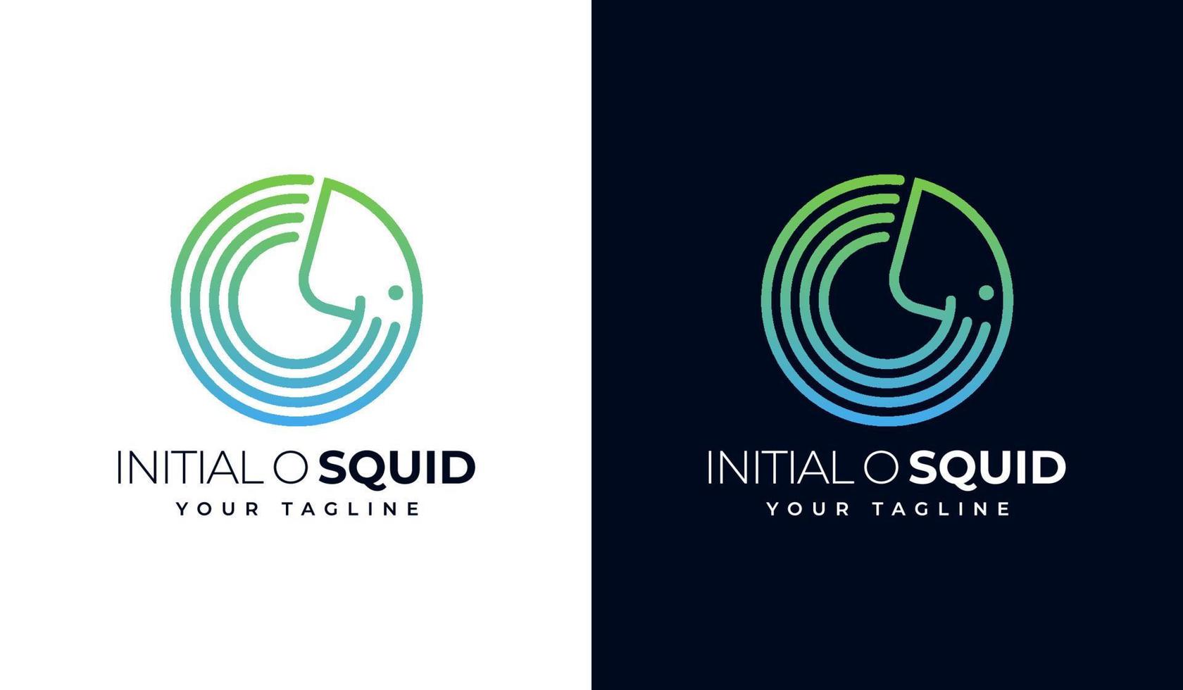 initial o squid logo design vector