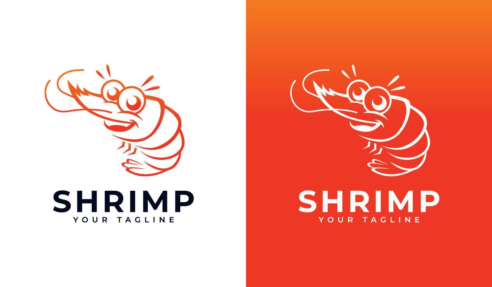 shrimp logo design vector