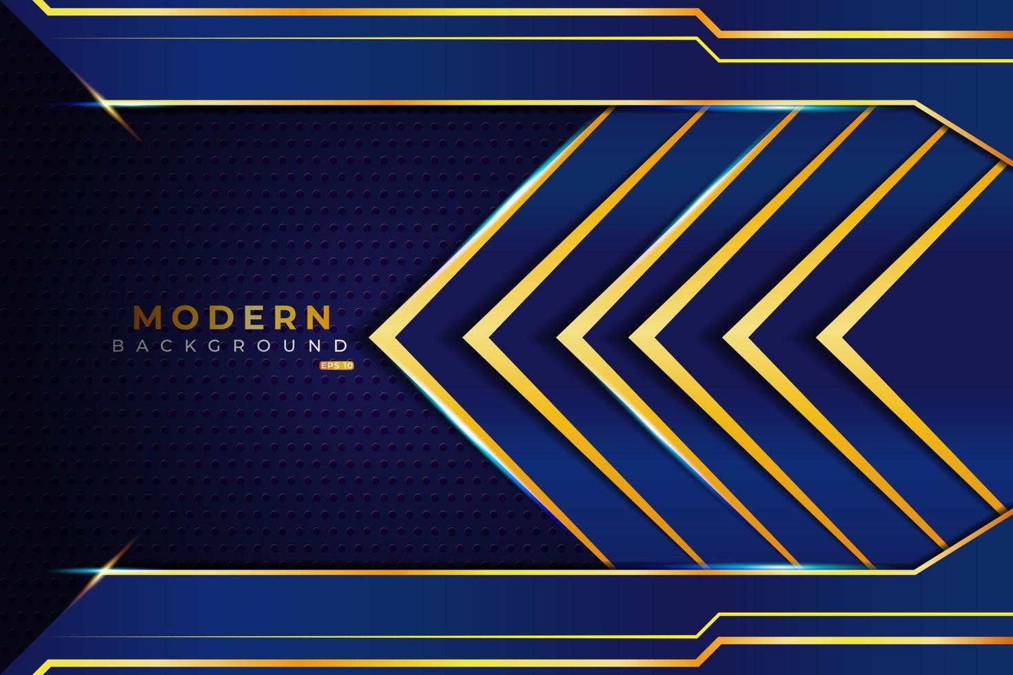 Abstract Modern with Shiny Geometric Blue and Gold Gradient Background