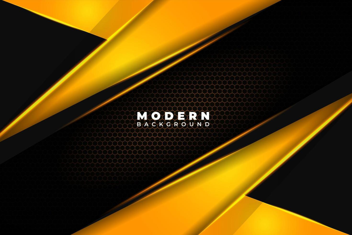 Elegant modern background with combination colors yellow and orange in Hexagon Pattern background vector