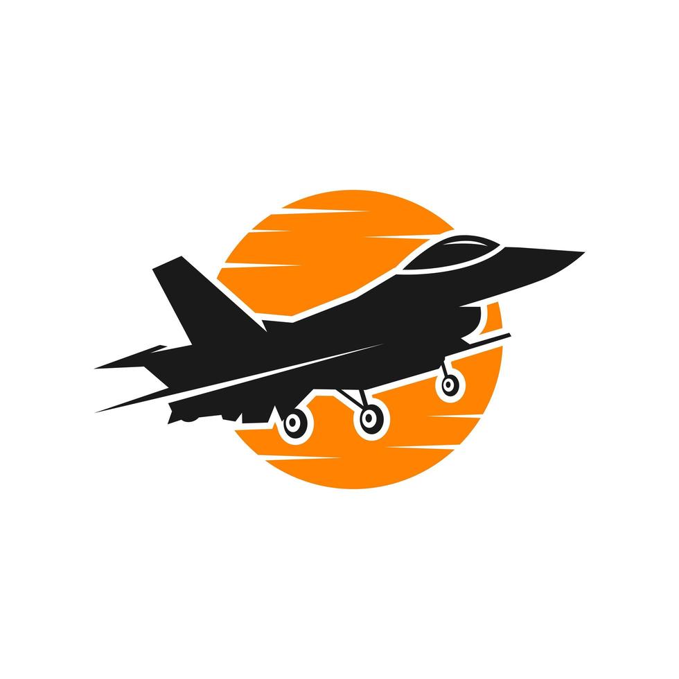 Fighter plane maneuver logo vector