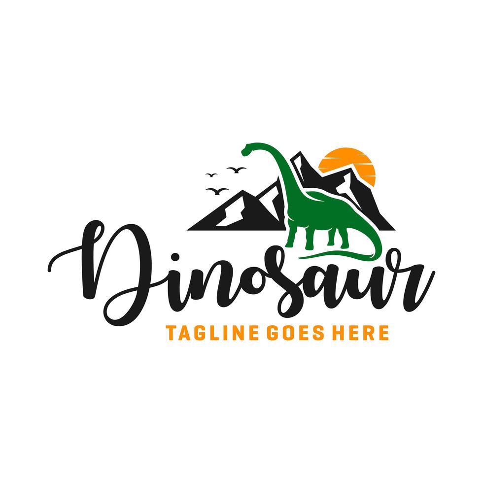 ancient animal dinosaur logo vector