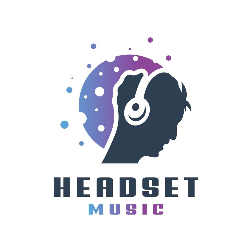 people wearing music headset logo vector