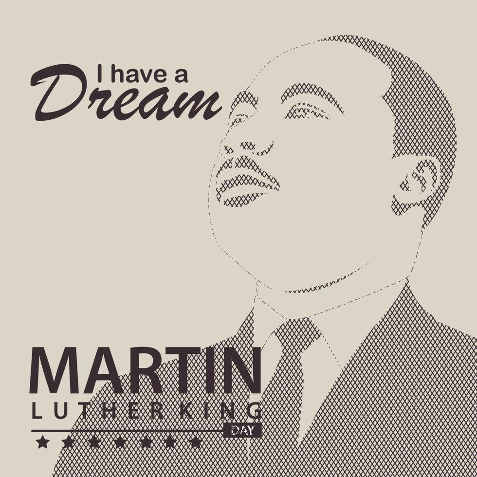 folleto, cartel o pancarta del día de martin luther king. fondo mlk. tengo un sueño vector