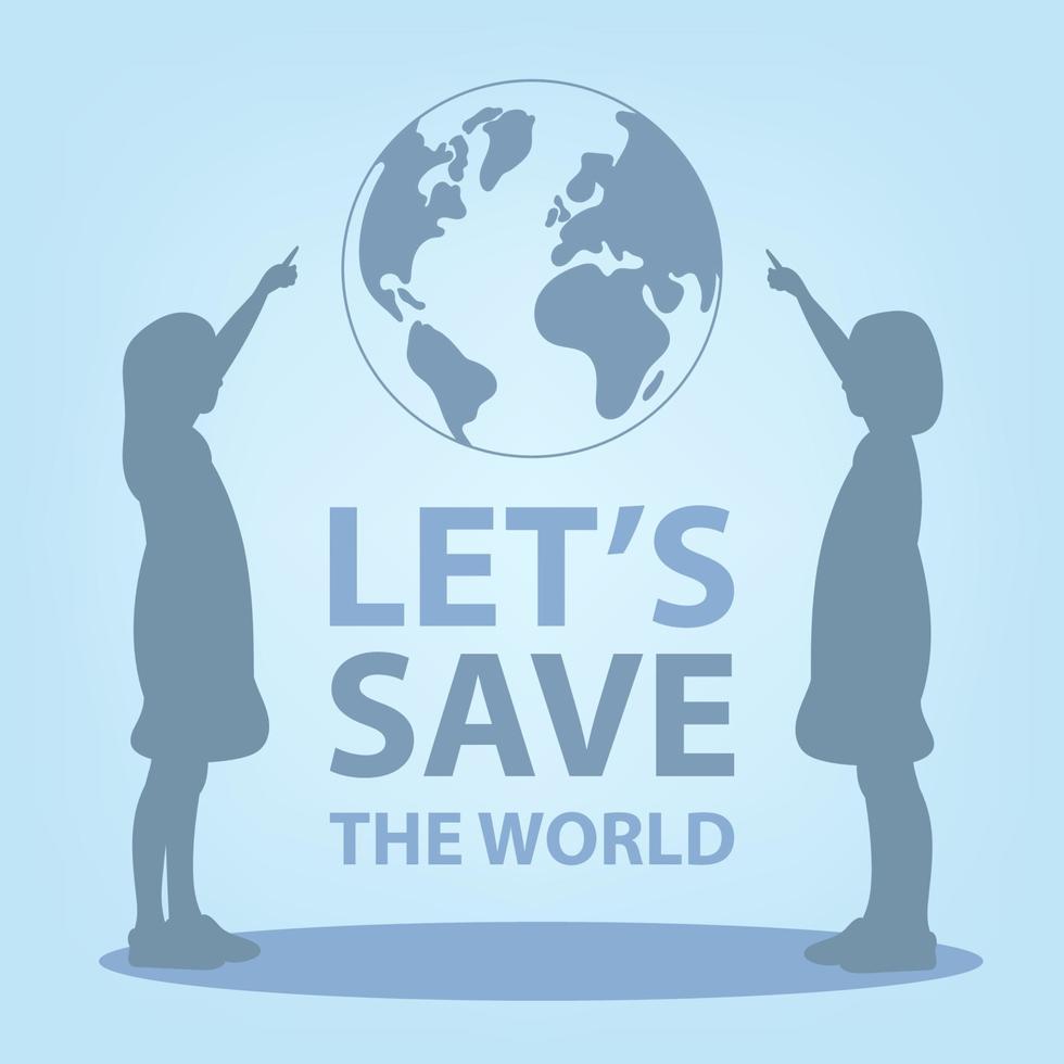 Earth with care and love. Vector illustration of saving planet. Environment conservation and energy saving concept.