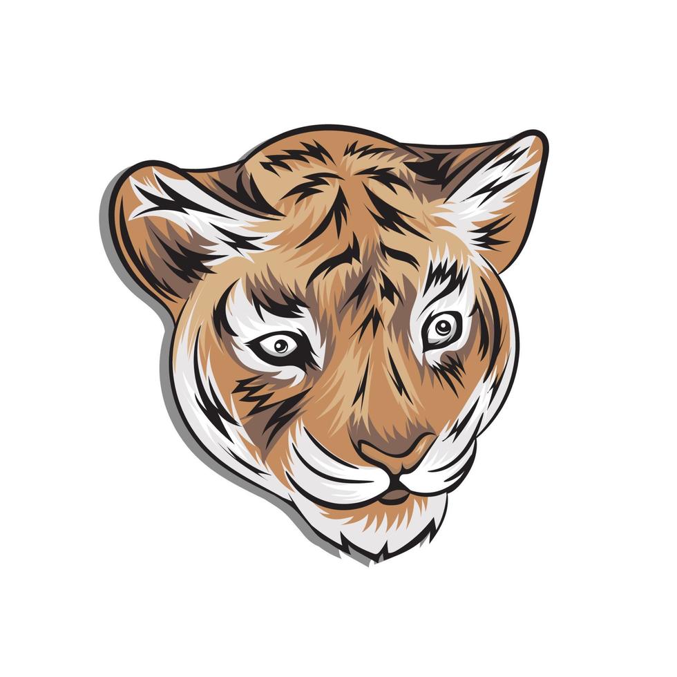 pequeño tigre en estilo de dibujos animados. ilustración vectorial. vector gráfico pequeño tigre