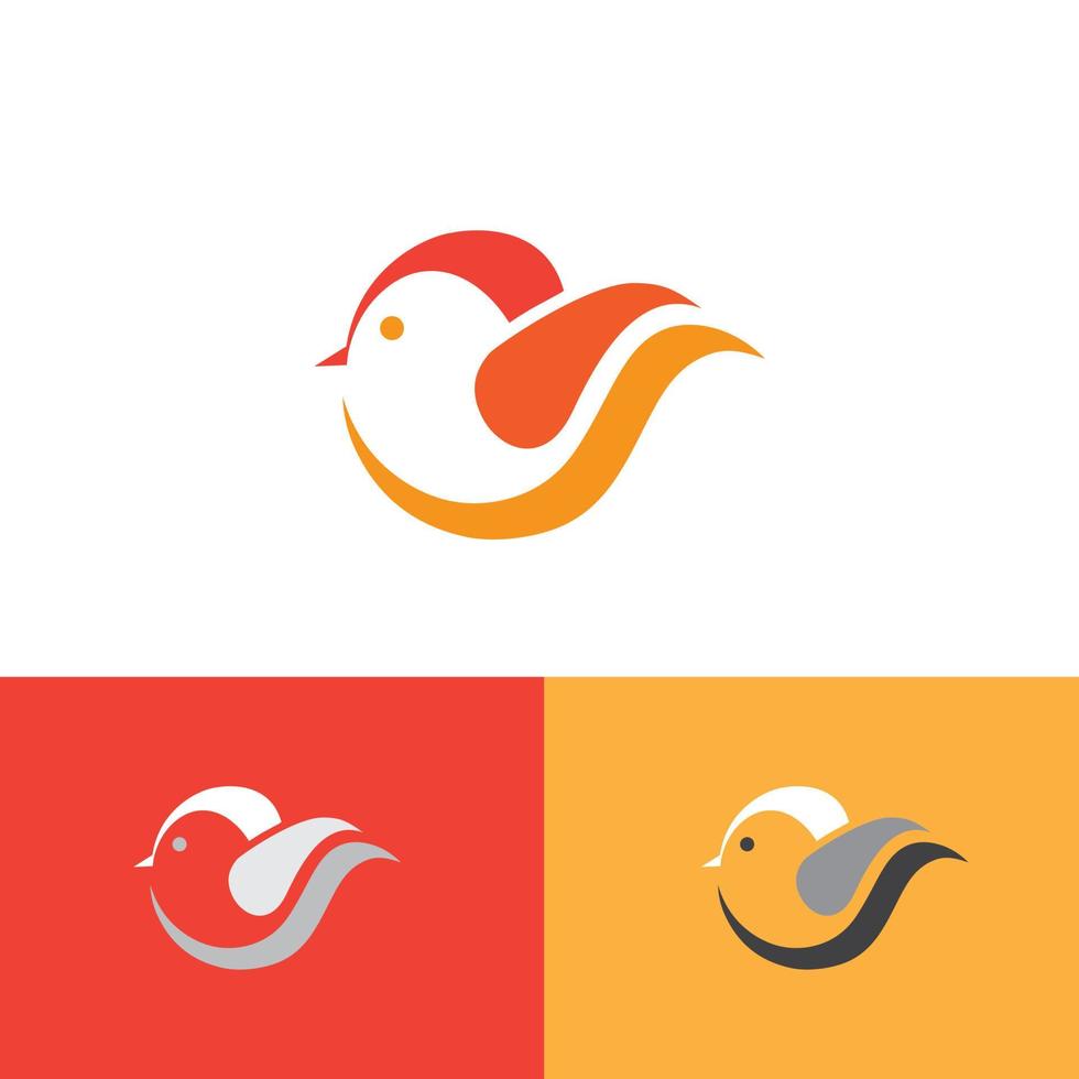 diseño de logotipo de vector de pájaro lindo