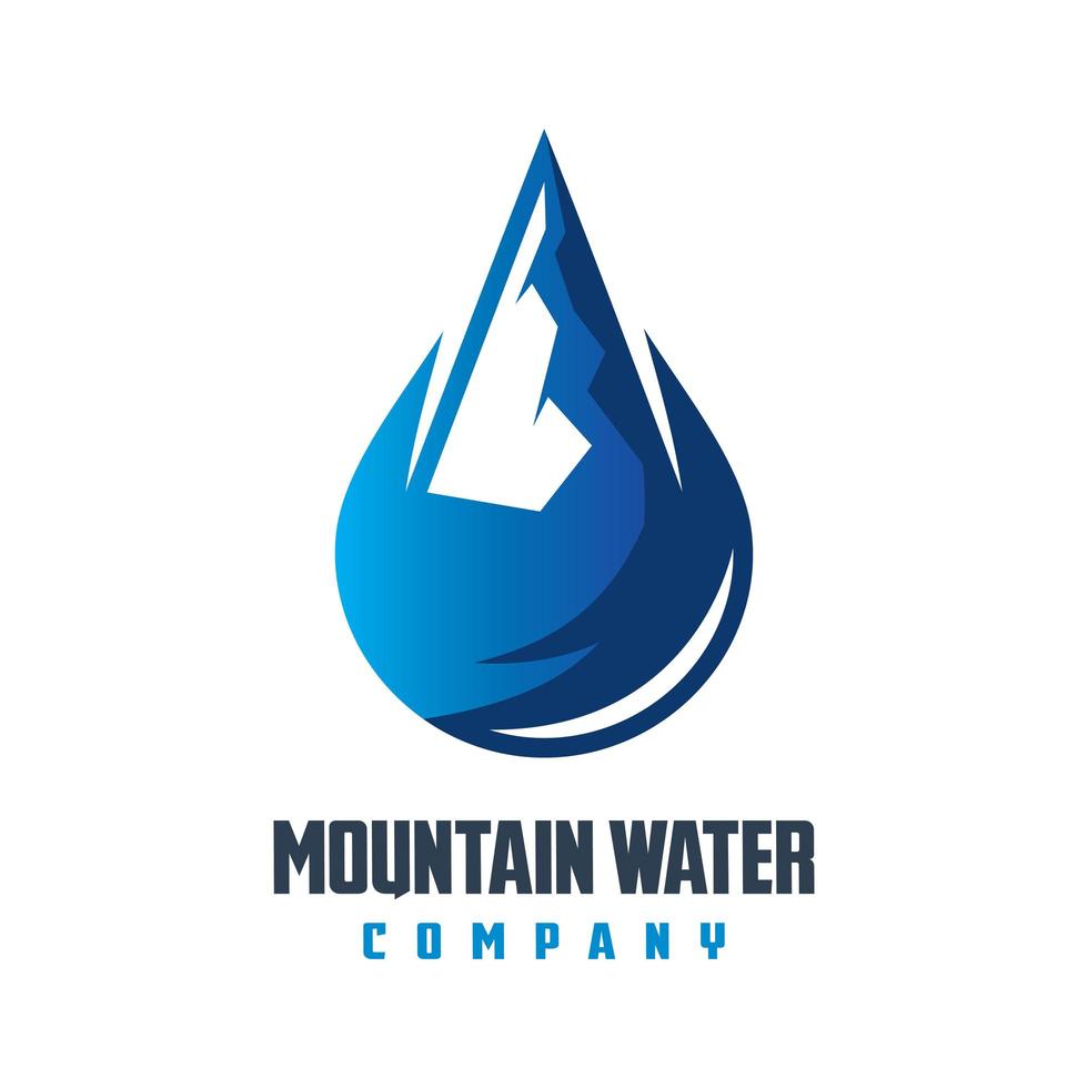 diseño de logotipo de agua mineral de montaña vector