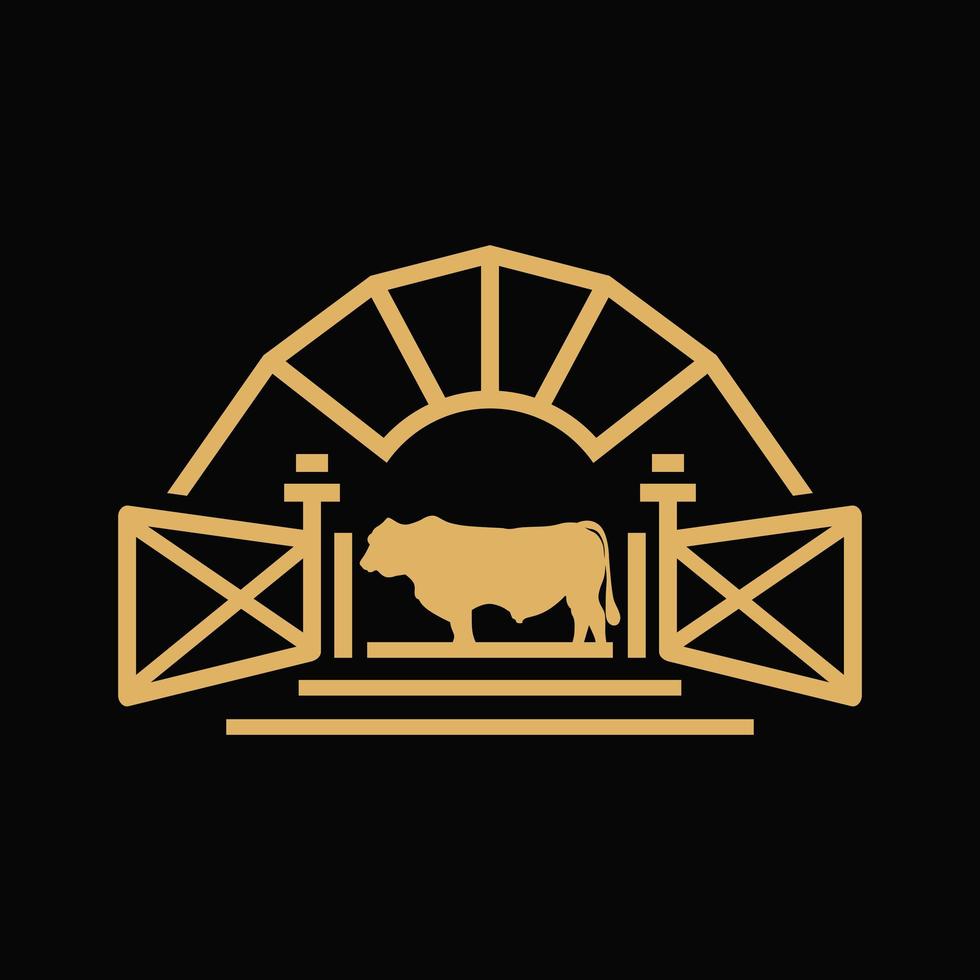 logotipo de la granja de ganado angus vintage vector