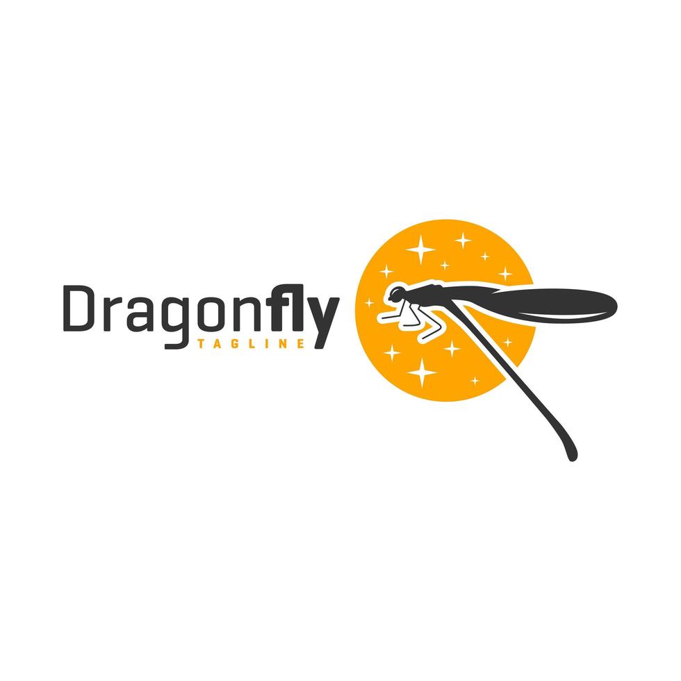 dragonfly flying animal logo vector