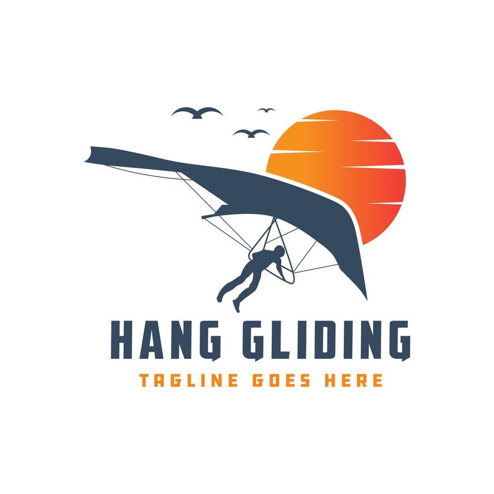 Hang gliding flying sports logo vector