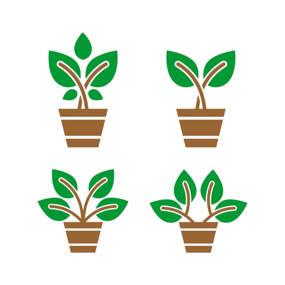 diseño de logotipo de planta verde vector