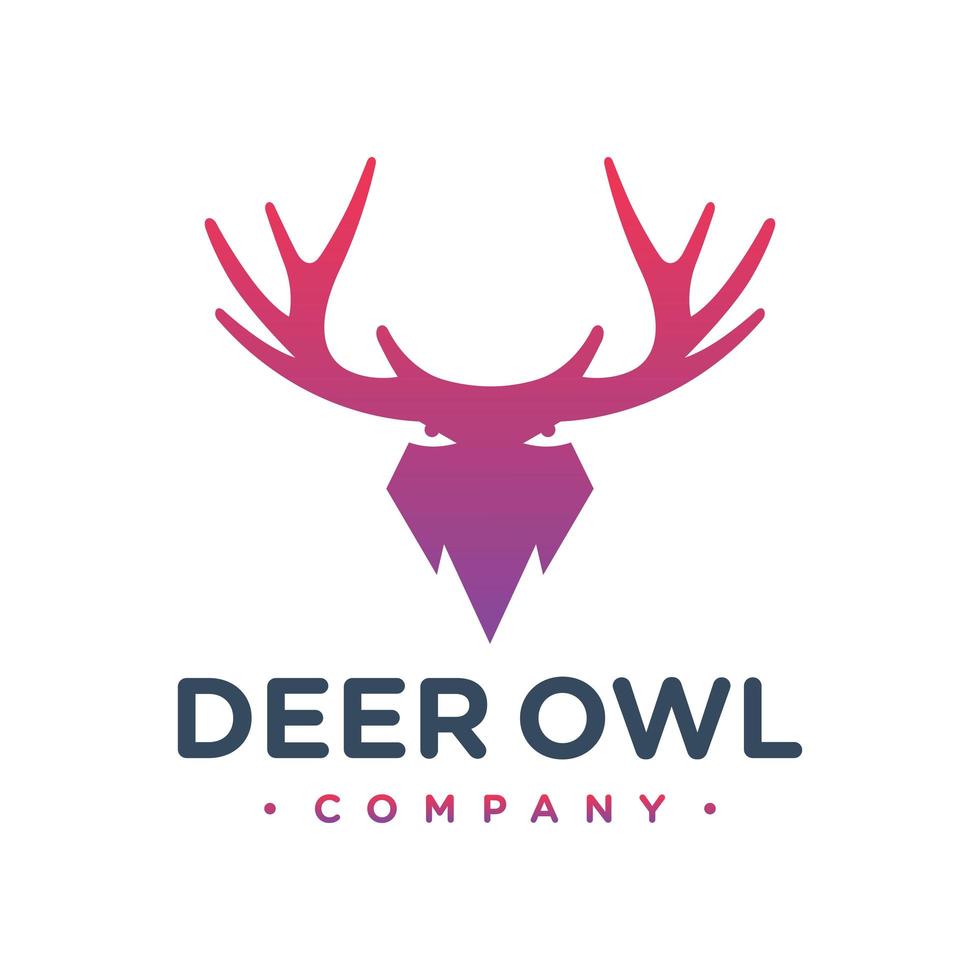 deer antlers and owl logo vector
