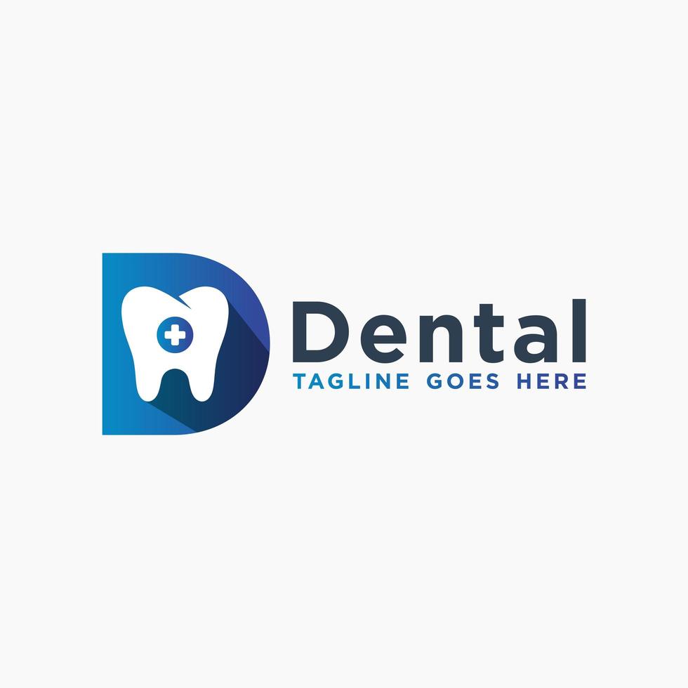 modern dental health logo letter D vector