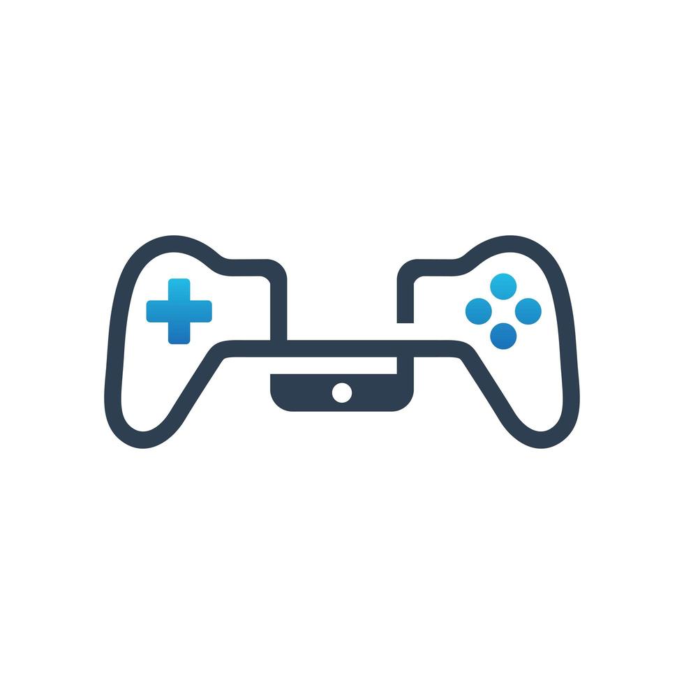 diseño de logotipo para juegos de joystick para teléfonos móviles vector