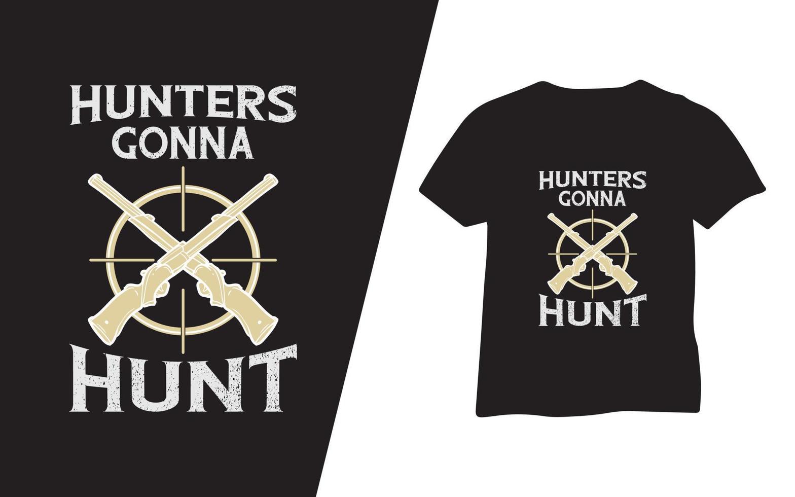 plantilla de diseño de camiseta de caza vector