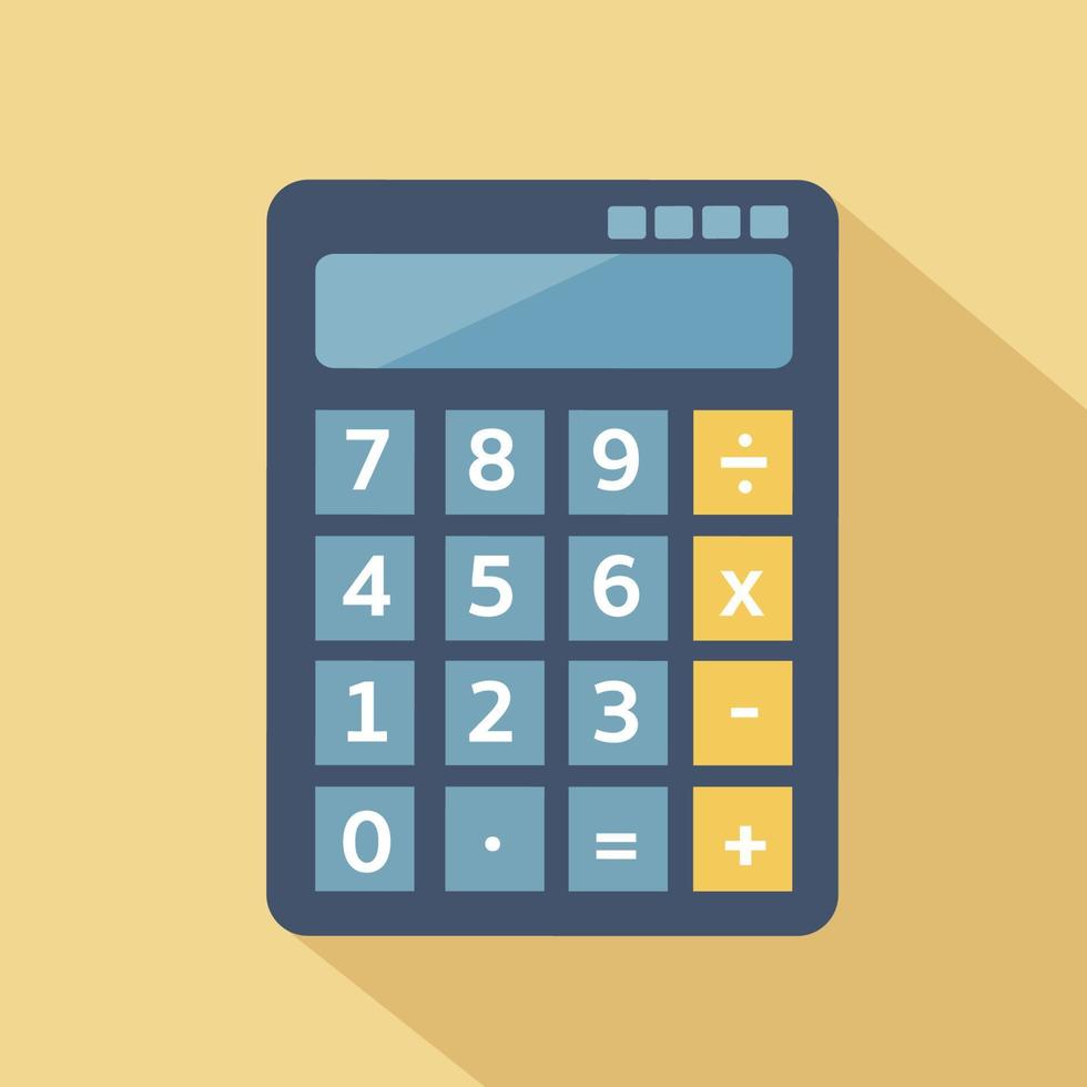 calculator vector icon With Long Shadow