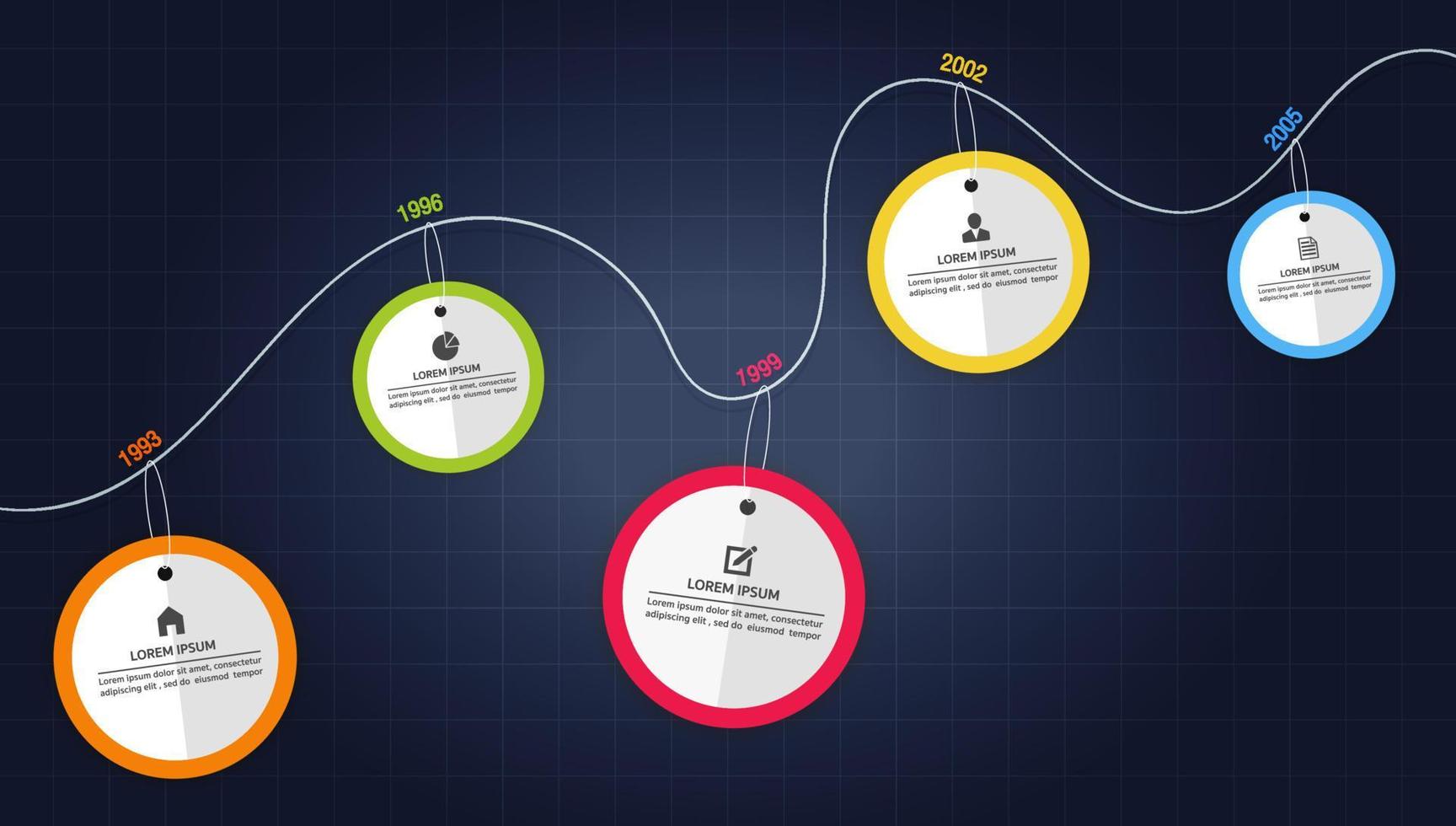 Abstract elements 5 steps options. Infographic business timeline process chart template. Vector modern banner,text box used for presentation and workflow layout diagram.