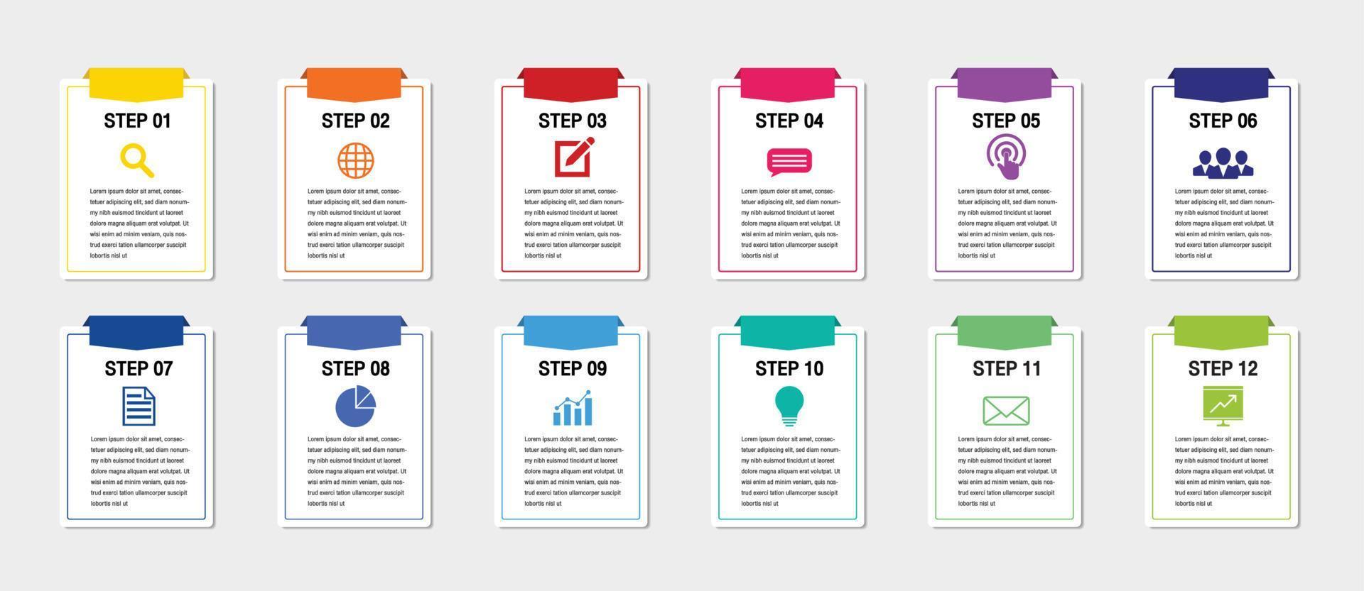 Timeline for 12 months or 1 year, Infographic chart template for business.road map. vector