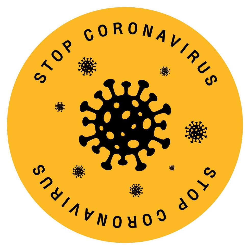 icono de parada de virus. Símbolo de protección de coronavirus., detener la ilustración de vector de signo y símbolo de covid-19