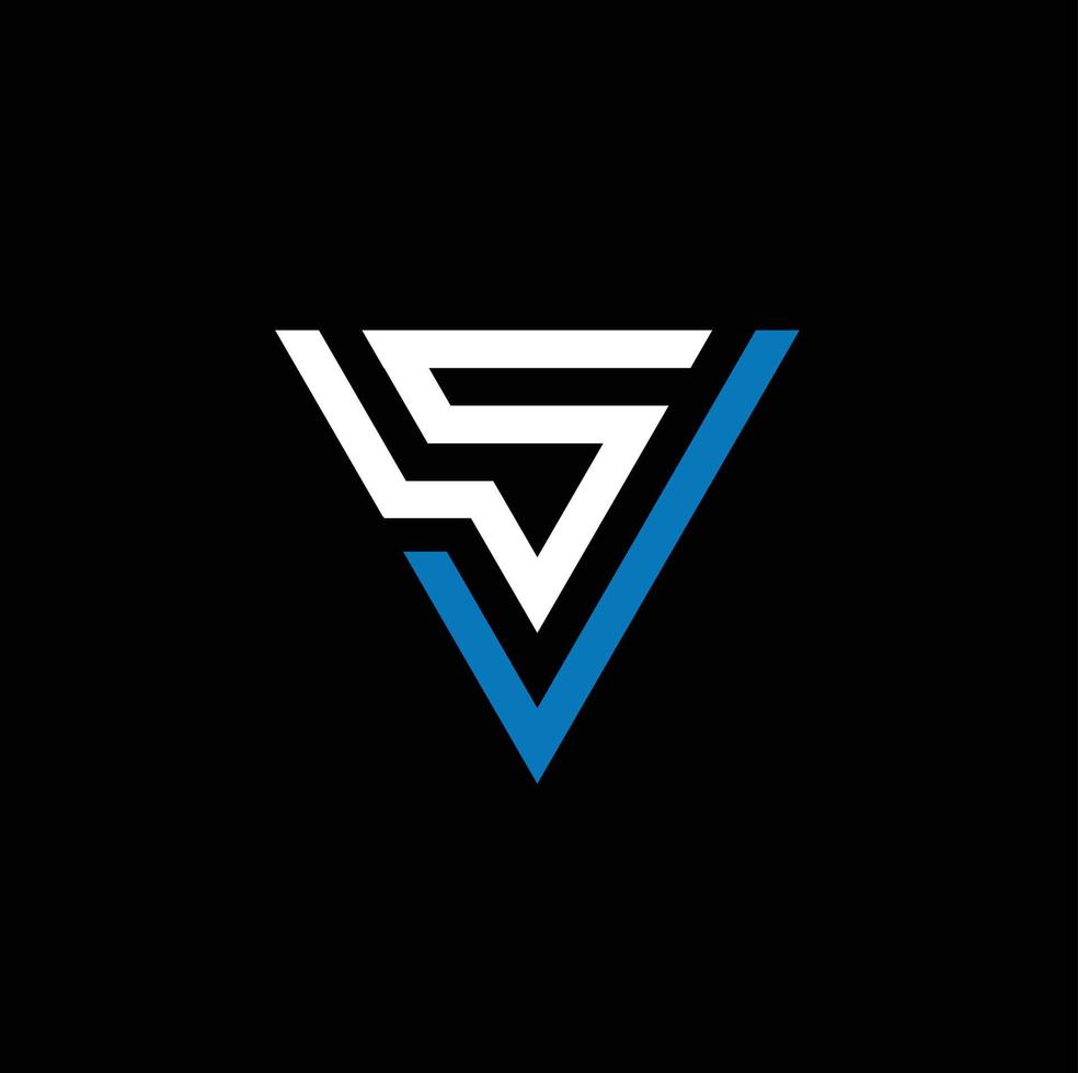 Ilustración de vector de logotipo de letra del alfabeto sv