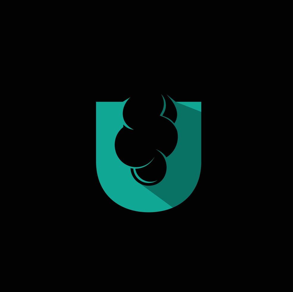 Ilustración del vector del logotipo de la letra del alfabeto u