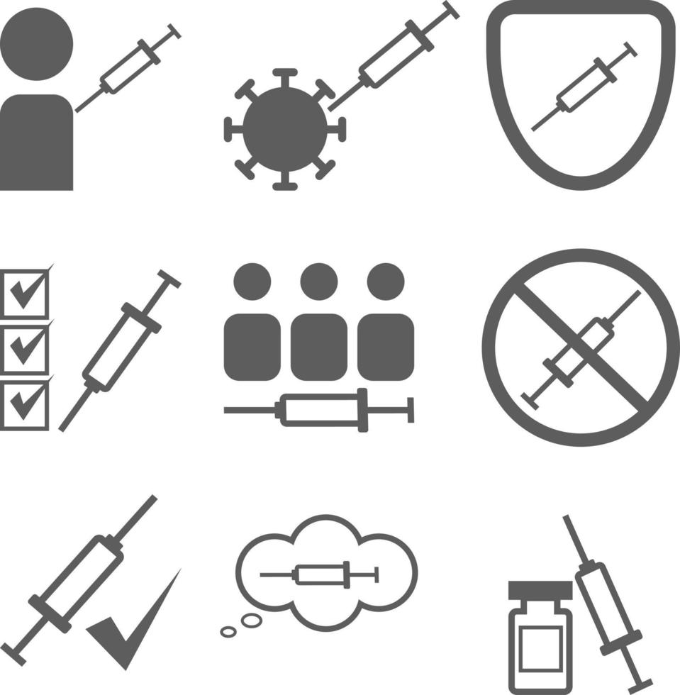 Set of clipart related to vaccine vector