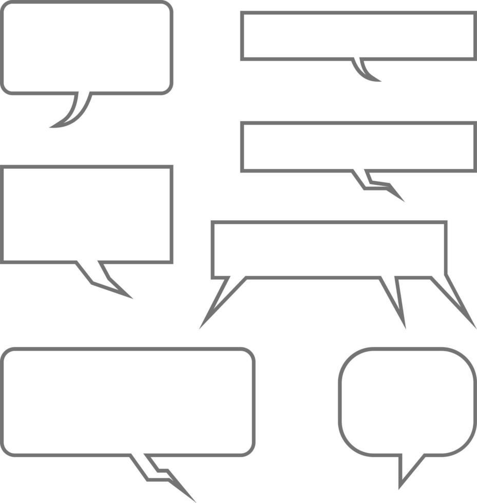 Set black and white bubble text vector