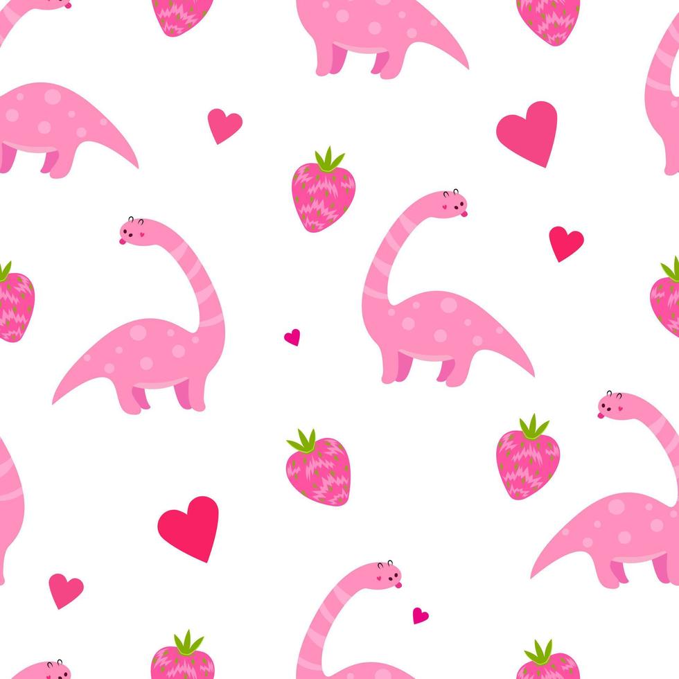 Kids baby pattern with cute dinosaurs concept vector