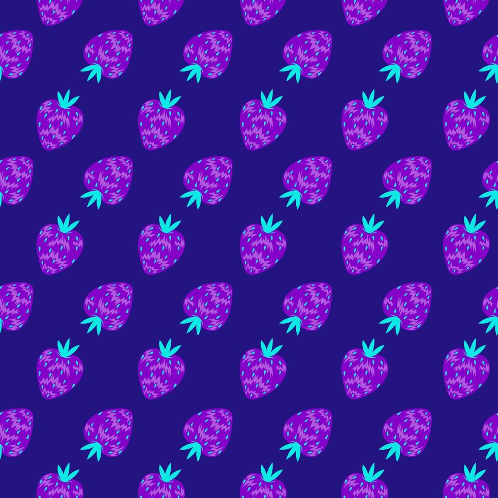 estampado brillante y jugoso con fresas moradas vector