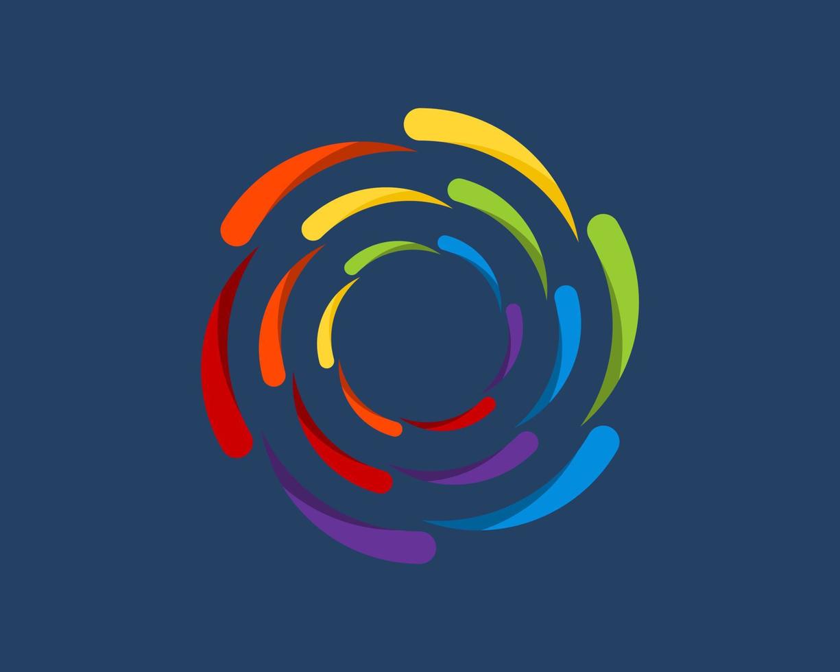 Abstract circular vortex with rainbow colors vector