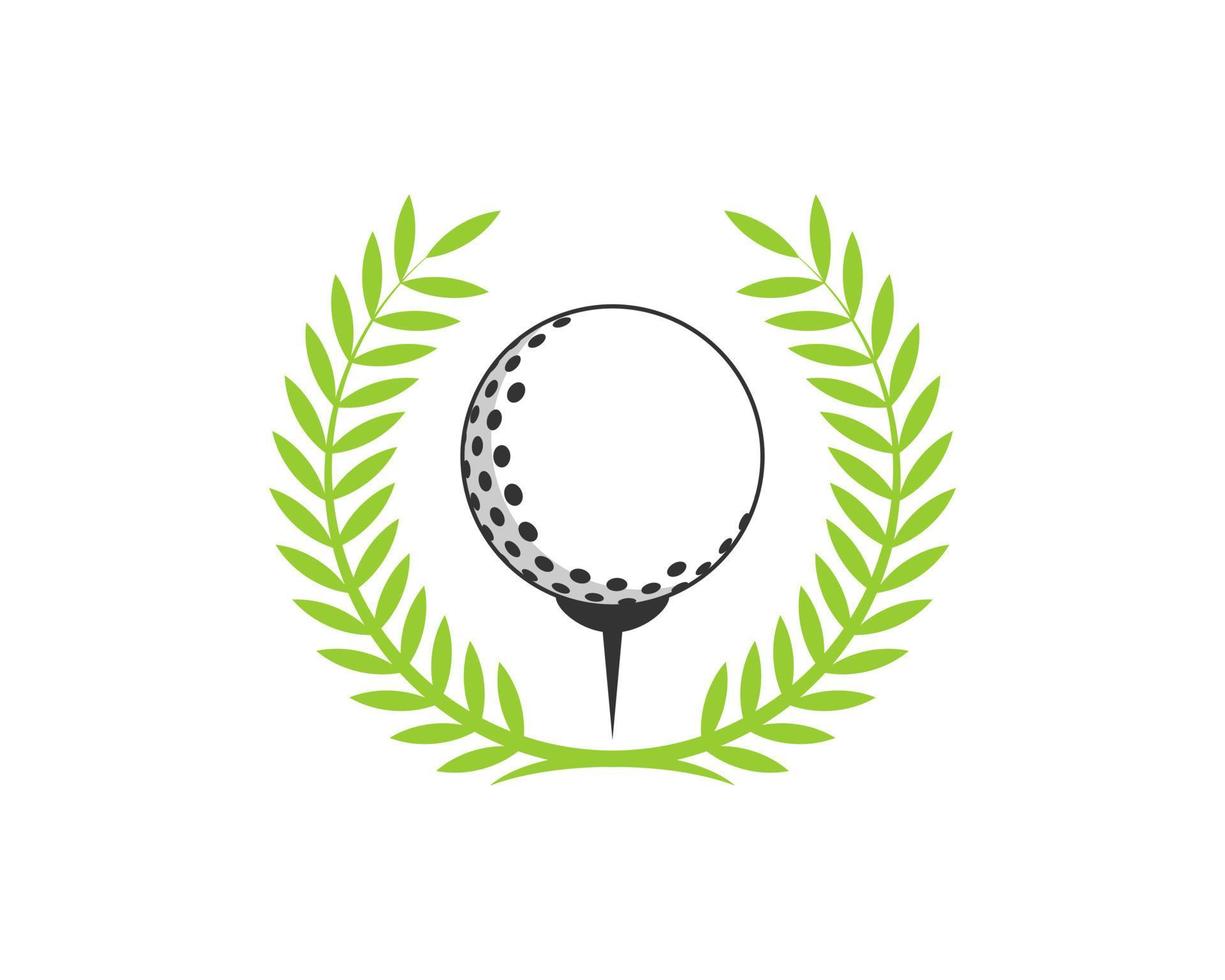 Green circular wheat with golf ball inside vector