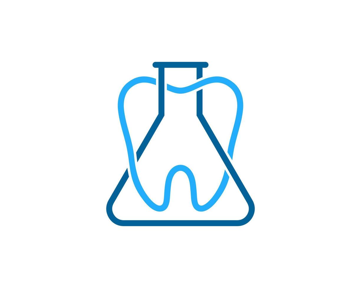 Triangle bottle laboratory with simple tooth inside vector