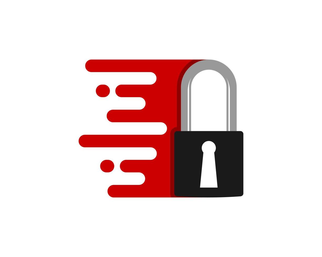 Simple padlock with keyhole and fast symbol vector