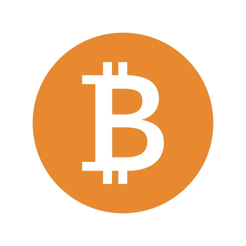 A simple orange bitcoin. vector