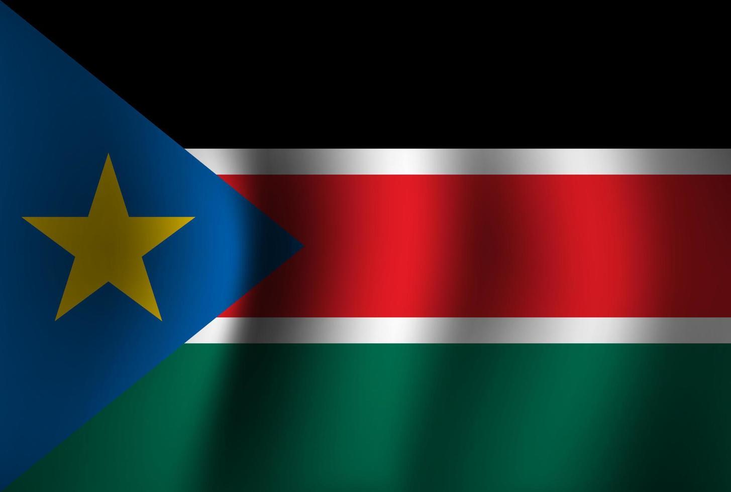 South Sudan Flag Background Waving 3D. National Independence Day Banner Wallpaper vector