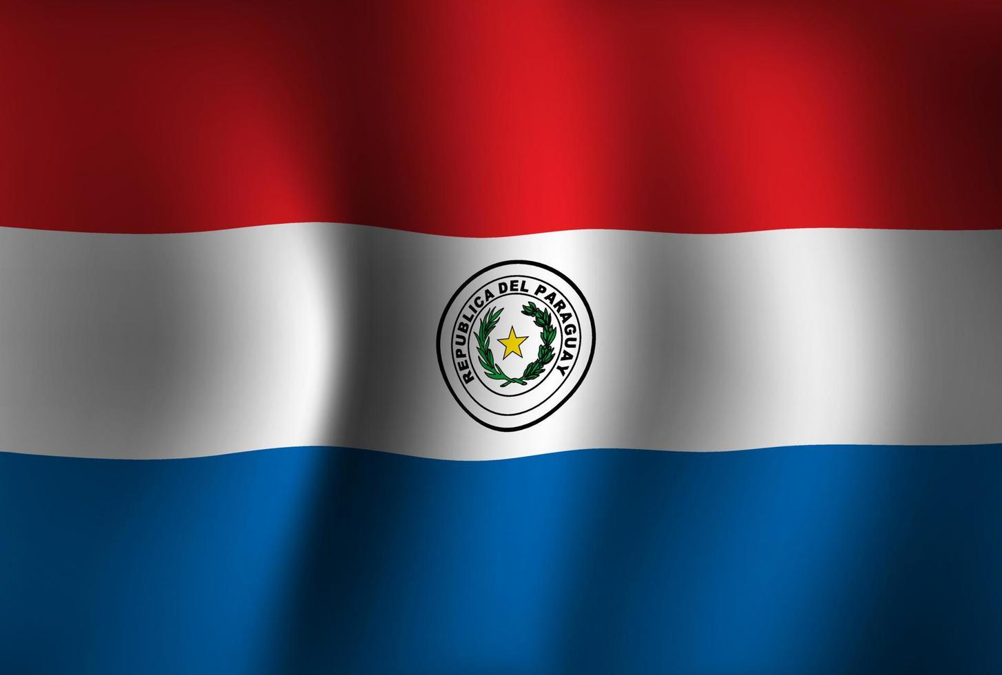 Fondo de bandera de Paraguay ondeando 3d. fondo de pantalla de la bandera del día de la independencia nacional vector