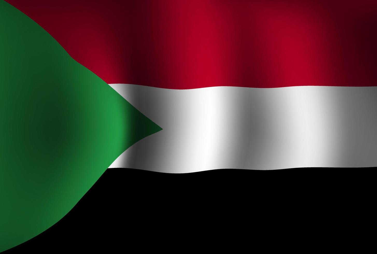 Sudan Flag Background Waving 3D. National Independence Day Banner Wallpaper vector