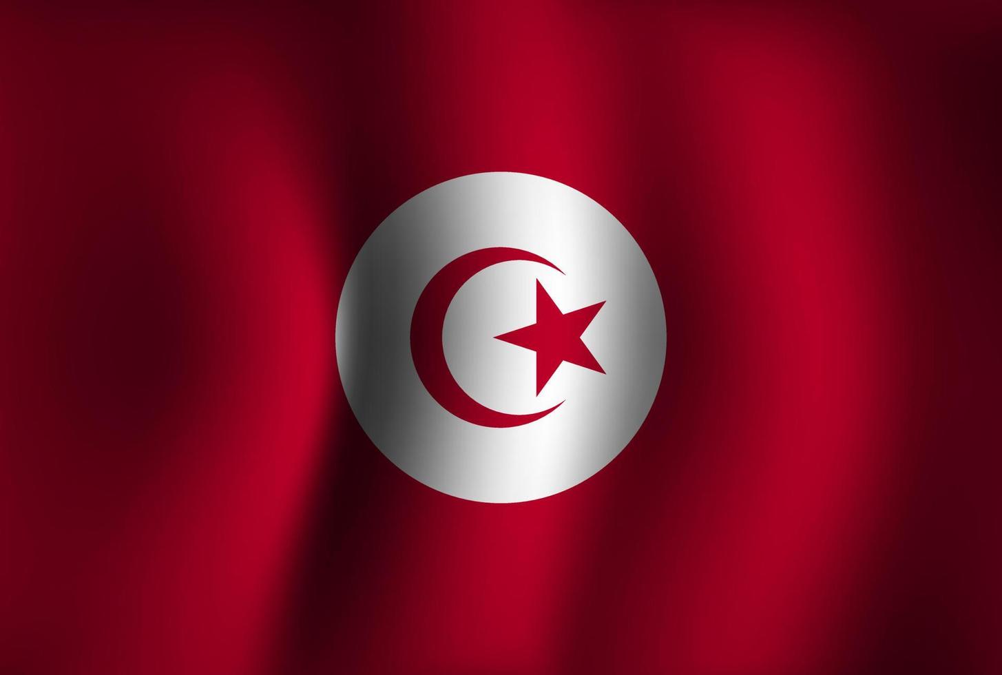 Tunisia Flag Background Waving 3D. National Independence Day Banner Wallpaper vector