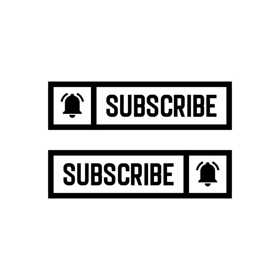 Subscribe and Video Icon Black and White vector