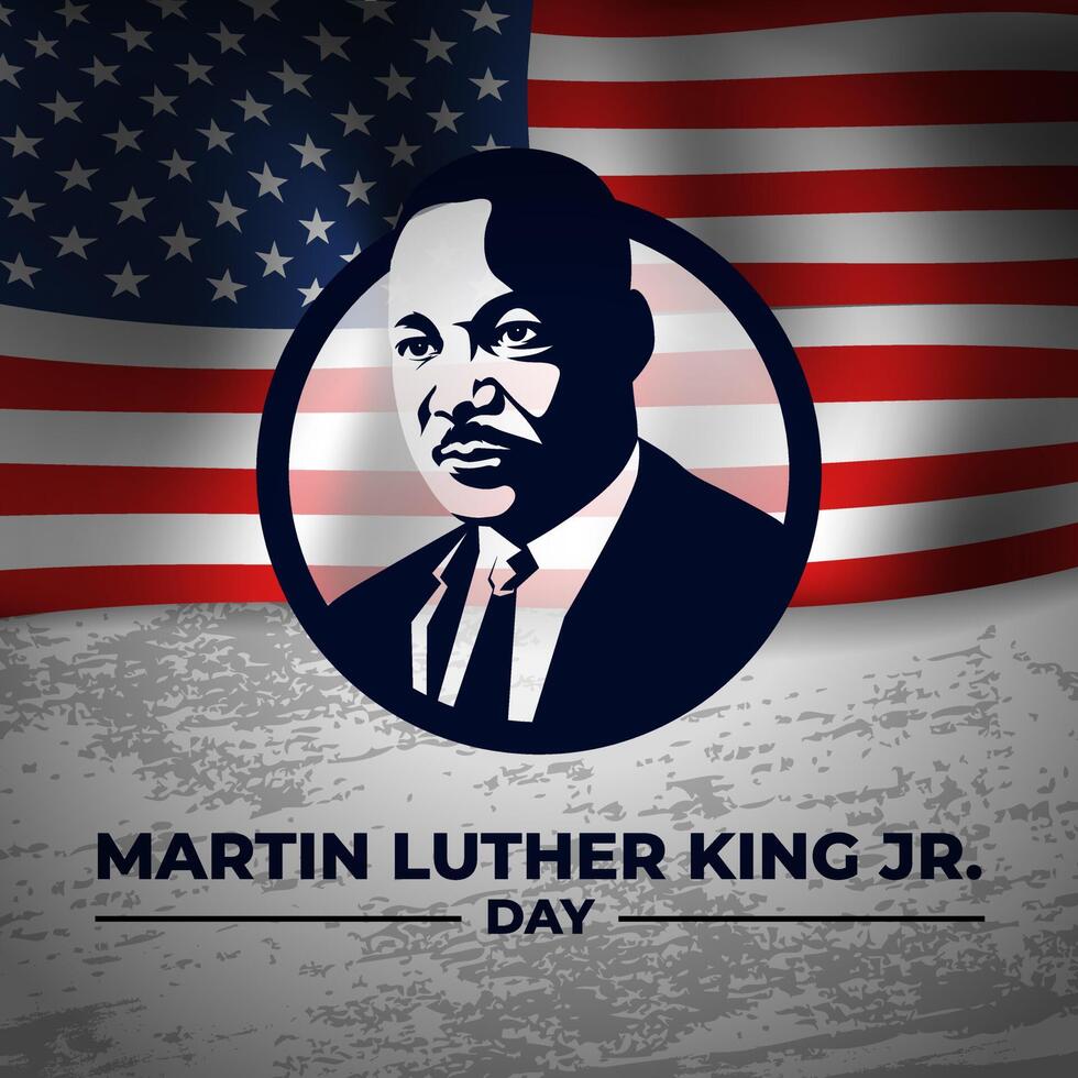 Martin luther king jr. day Concept with USA Flag Background Poster vector