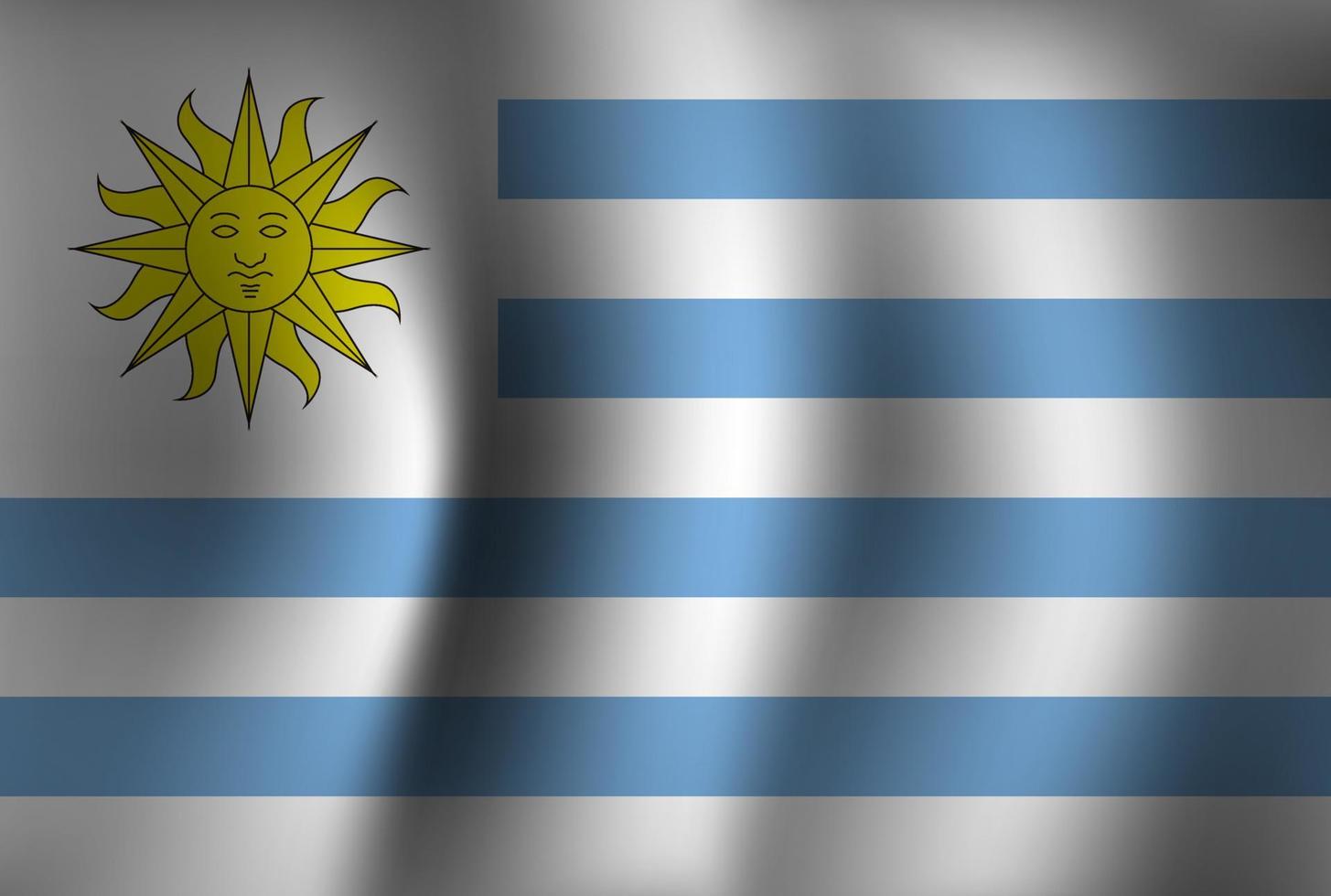 Fondo de bandera de uruguay ondeando 3d. fondo de pantalla de la bandera del día de la independencia nacional vector