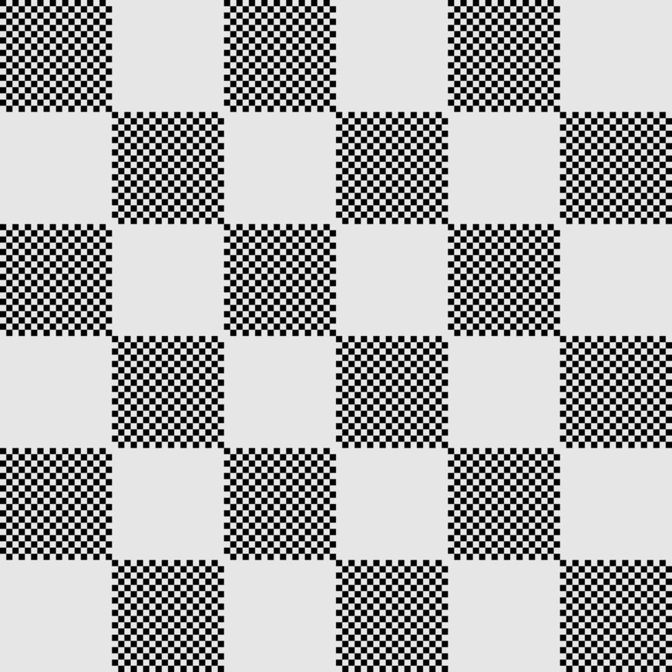 Chess pattern seamless plaid repeat vector in black and white. Design for print, gingham, tartan, gift wrap, textiles, checkered background for tablecloth