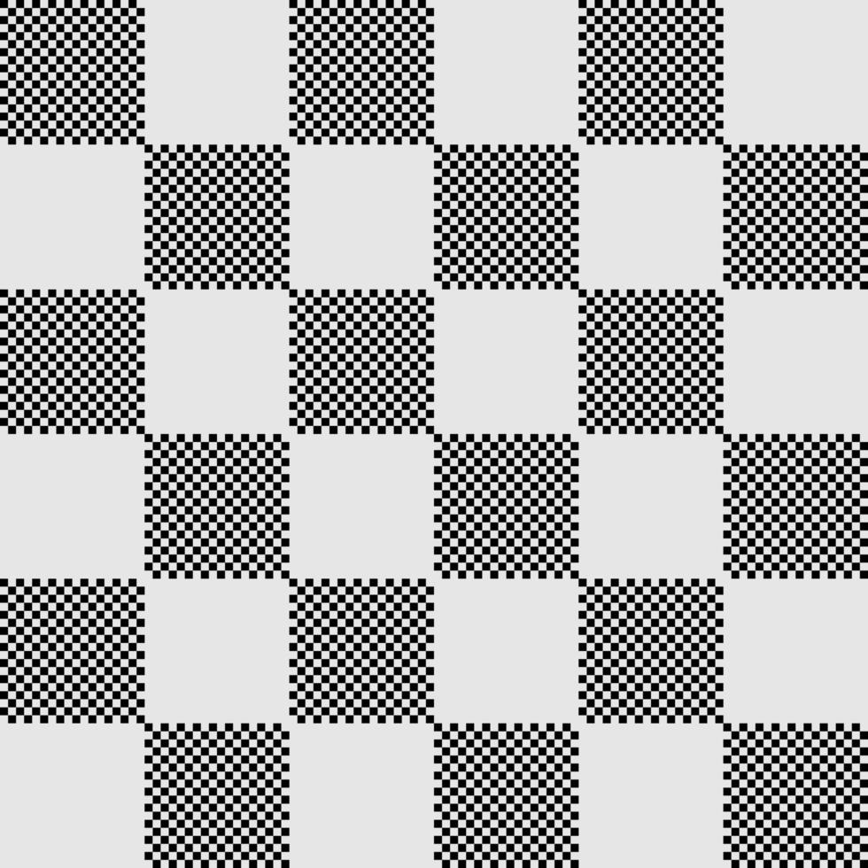 Chess pattern seamless plaid repeat vector in black and white. Design for print, gingham, tartan, gift wrap, textiles, checkered background for tablecloth