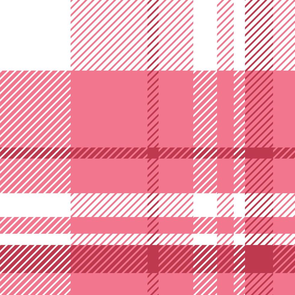 Plaid pattern seamless repeat vector in pink and white Design for print, tartan, gift wrap, textiles, checkered background for tablecloths