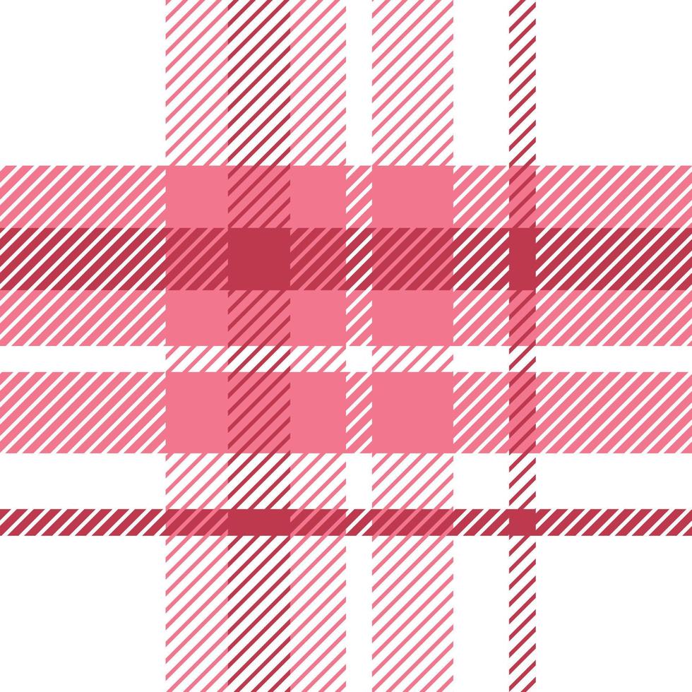 Plaid pattern seamless repeat vector in pink and white Design for print, tartan, gift wrap, textiles, checkered background for tablecloths